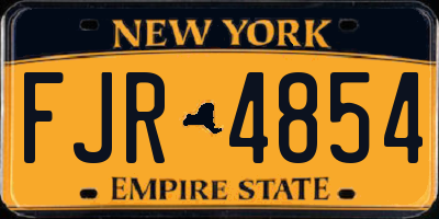 NY license plate FJR4854