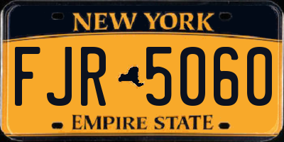NY license plate FJR5060