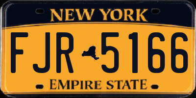 NY license plate FJR5166