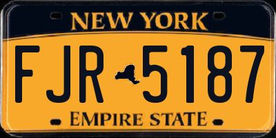 NY license plate FJR5187