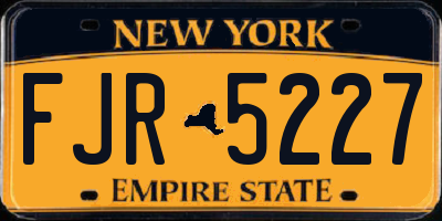 NY license plate FJR5227