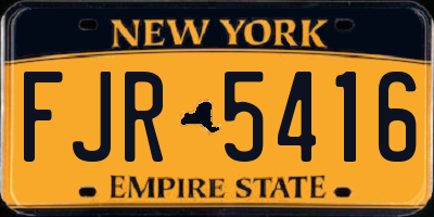 NY license plate FJR5416