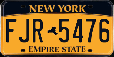 NY license plate FJR5476