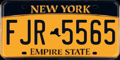 NY license plate FJR5565