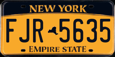 NY license plate FJR5635