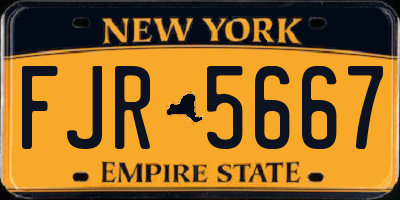 NY license plate FJR5667