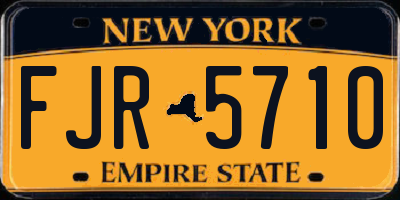 NY license plate FJR5710