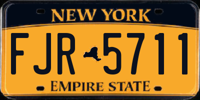 NY license plate FJR5711