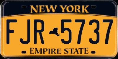 NY license plate FJR5737