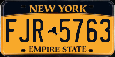 NY license plate FJR5763
