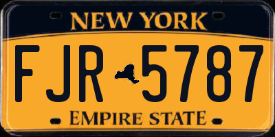 NY license plate FJR5787
