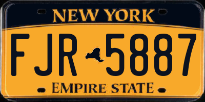 NY license plate FJR5887