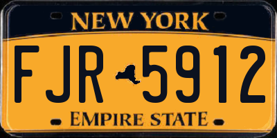 NY license plate FJR5912
