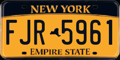 NY license plate FJR5961