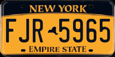 NY license plate FJR5965