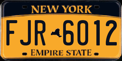 NY license plate FJR6012