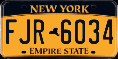 NY license plate FJR6034