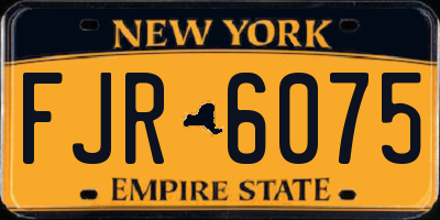 NY license plate FJR6075