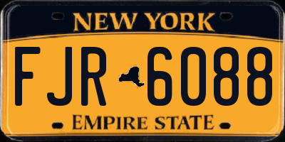 NY license plate FJR6088
