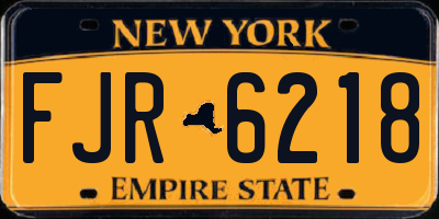 NY license plate FJR6218