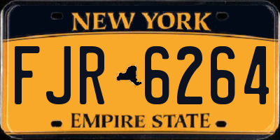 NY license plate FJR6264