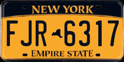 NY license plate FJR6317