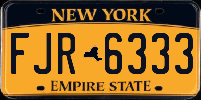 NY license plate FJR6333