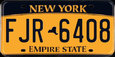 NY license plate FJR6408