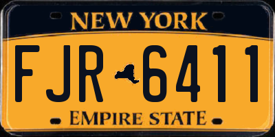 NY license plate FJR6411