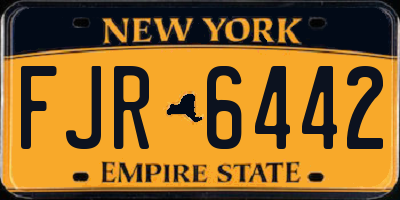NY license plate FJR6442