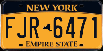 NY license plate FJR6471