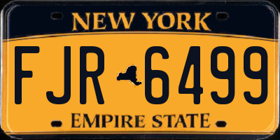 NY license plate FJR6499