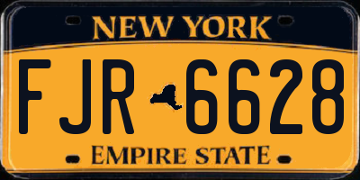 NY license plate FJR6628
