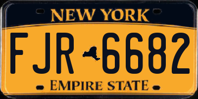 NY license plate FJR6682