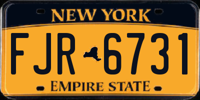 NY license plate FJR6731