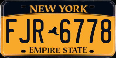 NY license plate FJR6778