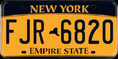 NY license plate FJR6820