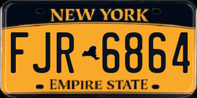 NY license plate FJR6864