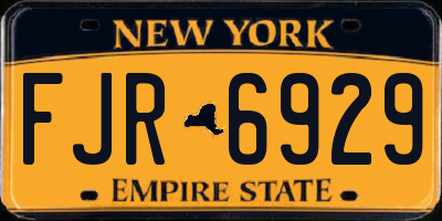 NY license plate FJR6929