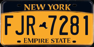 NY license plate FJR7281