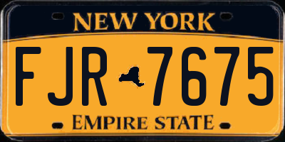 NY license plate FJR7675