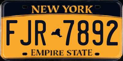 NY license plate FJR7892
