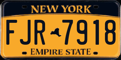 NY license plate FJR7918