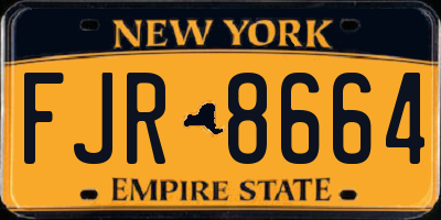 NY license plate FJR8664