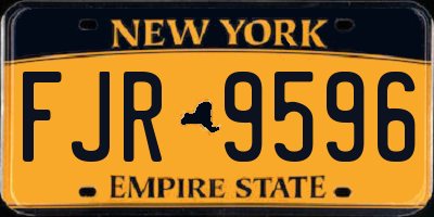 NY license plate FJR9596