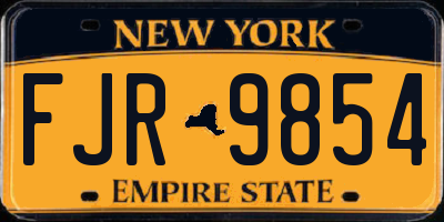 NY license plate FJR9854