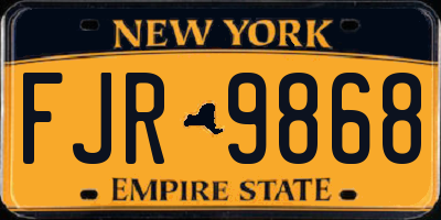 NY license plate FJR9868