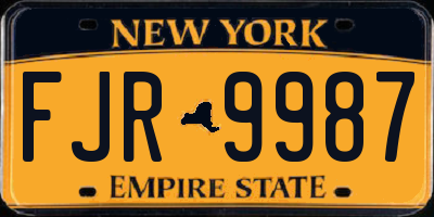 NY license plate FJR9987