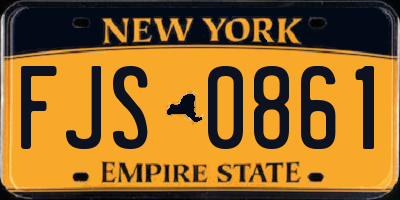 NY license plate FJS0861