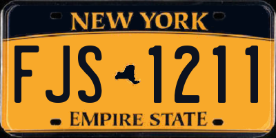 NY license plate FJS1211